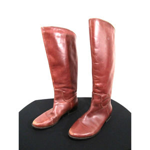ELAINE TURNER Brown Leather Knee High Riding Boots Women Sz 7